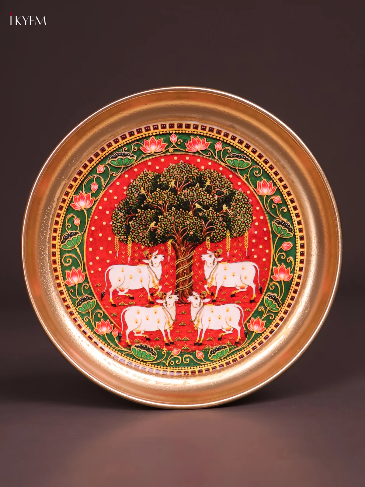 Brass Coated Plate TwinCow- Red-KEF18038
