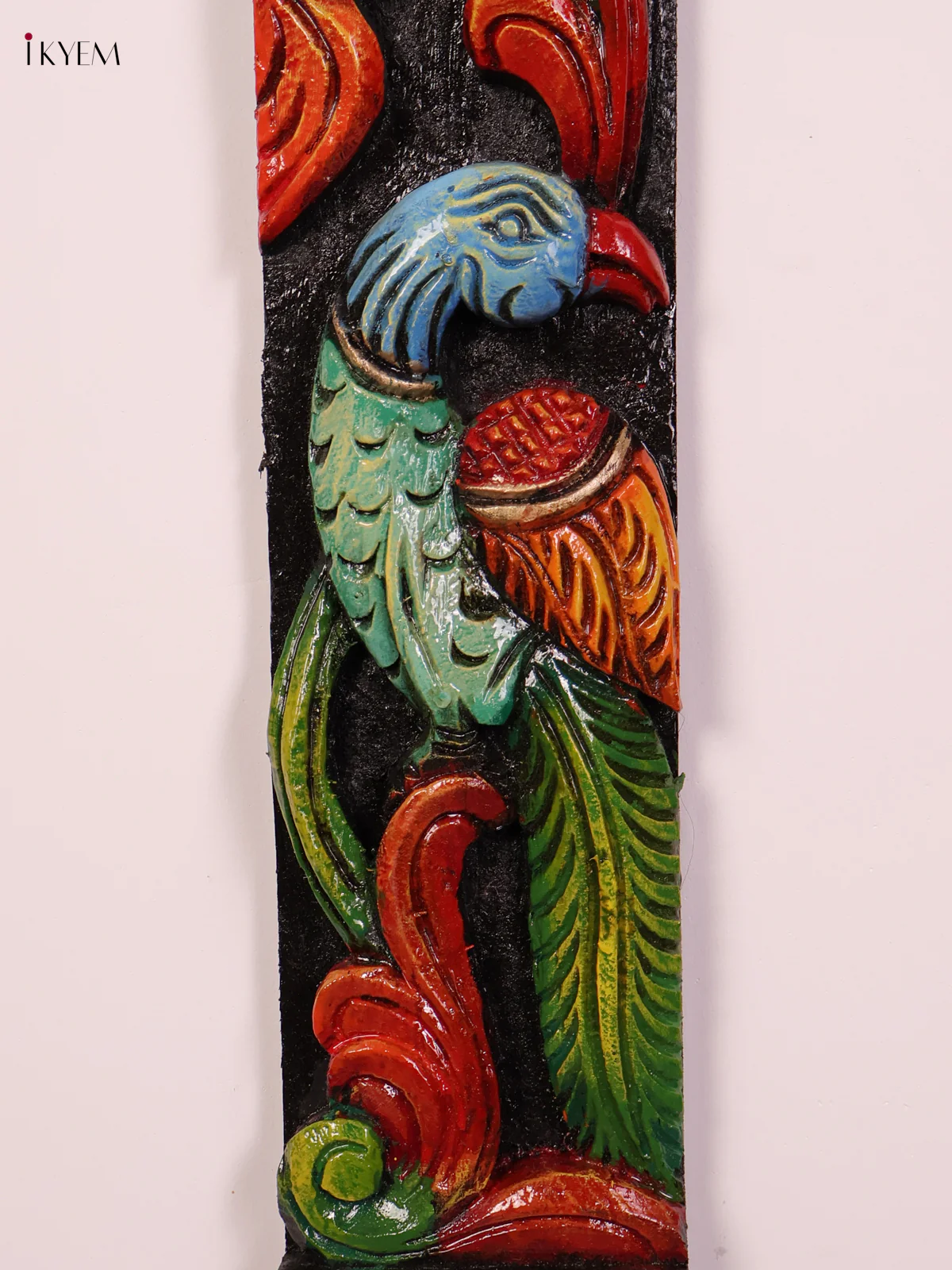 Wooden Hand Carved Painted Parrot Verticles Set (36x4)-KEF20047 - Image 2