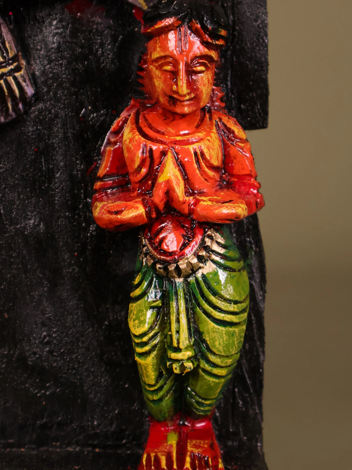 Wooden Hand Carved Painted Narasimma Panel (18x10)-KEF20068 - Image 3