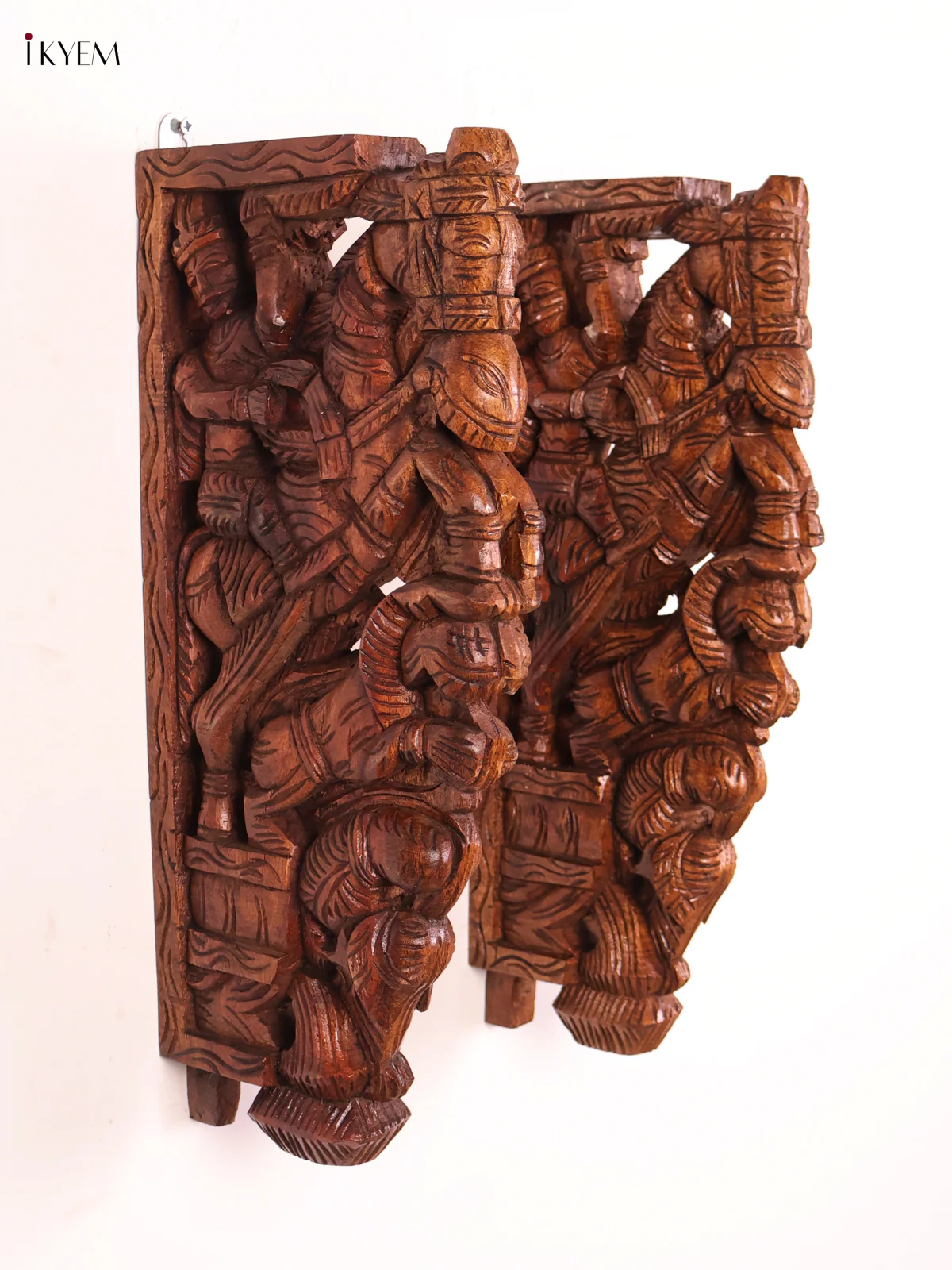 Wooden Hand Carved Horse Wall Braket Set 18x8-KEF20090 - Image 4