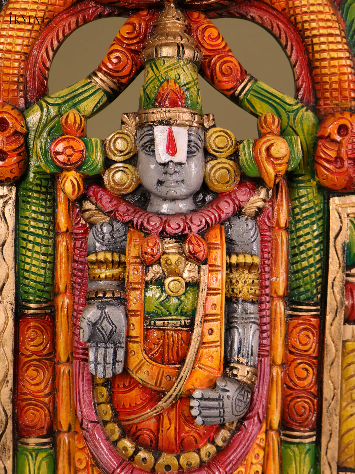 Wooden Hand Carved Painted -Balaji Statue- (26×14)-KEF20101 - Image 2