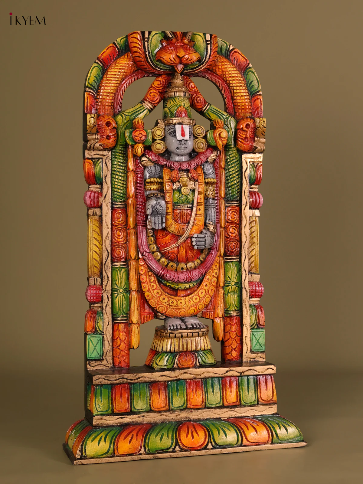 Wooden Hand Carved Painted -Balaji Statue- (26×14)-KEF20101 - Image 3