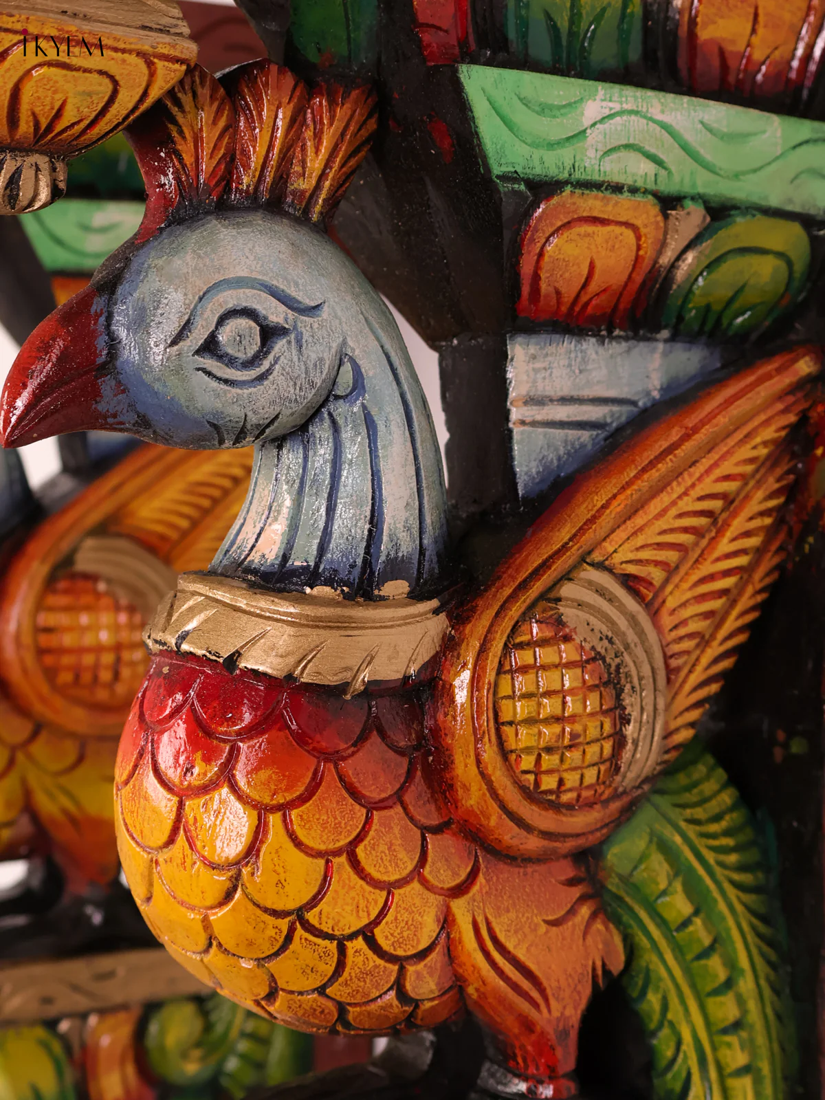 Wooden Hand Carved Painted -Parrot Wall Bracket Set 18x8-KEF20110 - Image 2