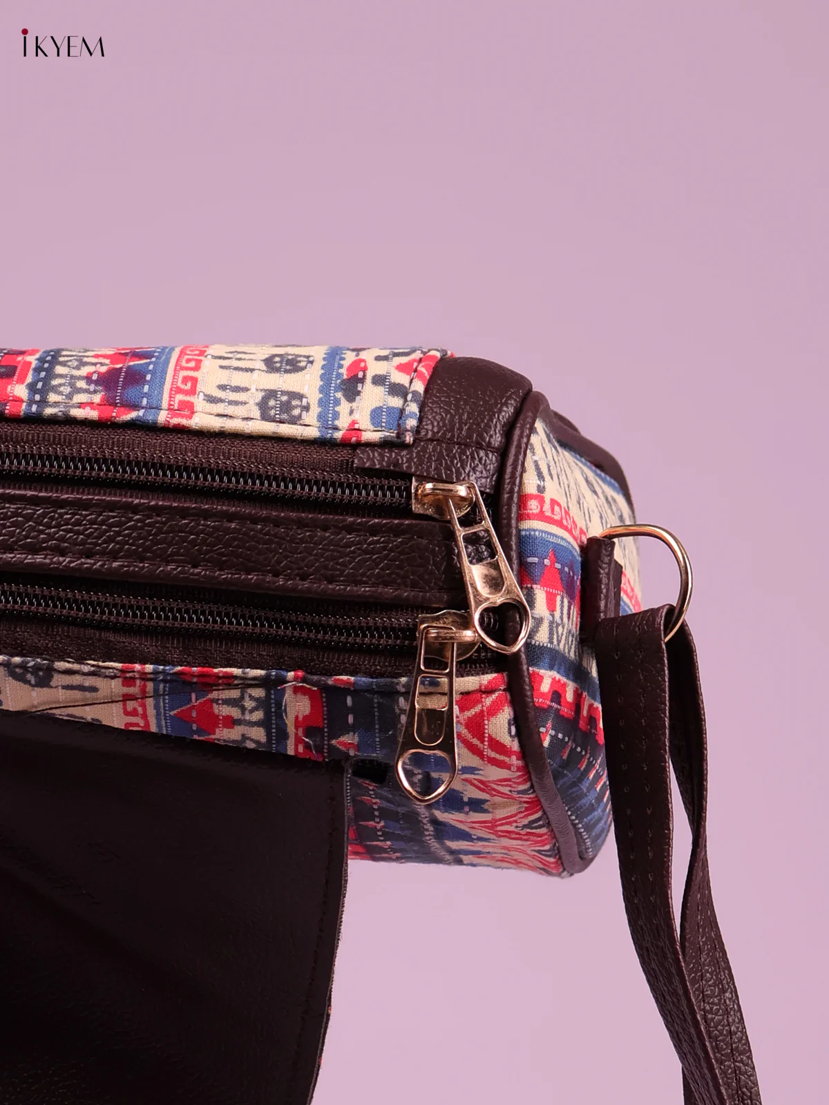 Printed Sling Bag-Cream&Pink-KEG02011 - Image 3