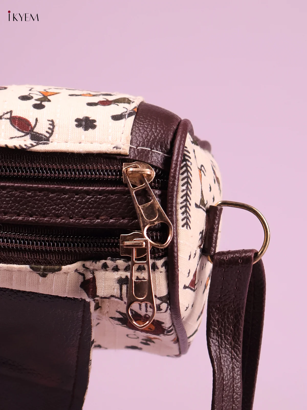 Printed Sling Bag Warli Design-Cream-KEG02014 - Image 3