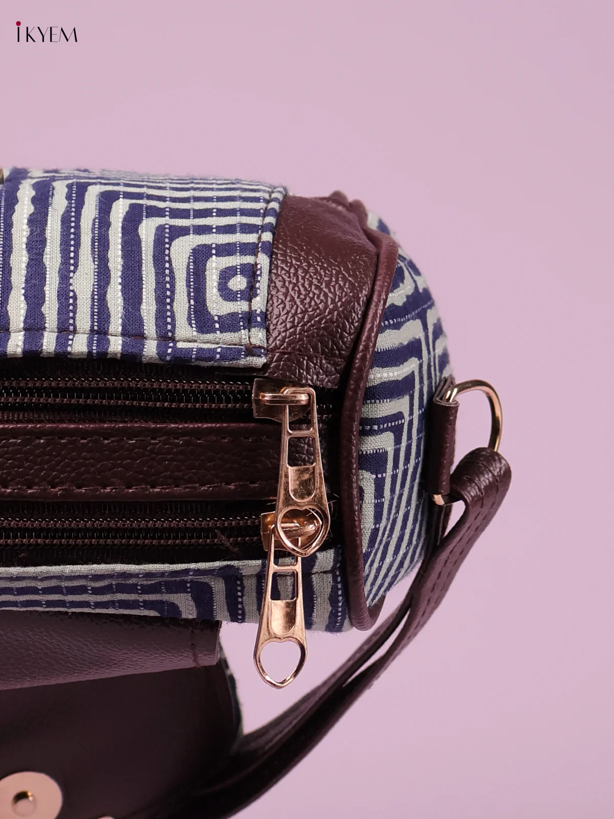 Printed Sling Bag -Brown&Blue-KEG02018 - Image 3