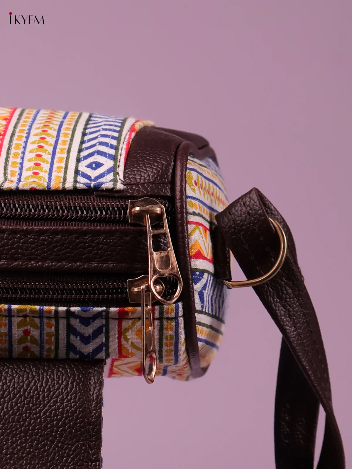 Printed Sling Bag -Cream&Brown-KEG02019 - Image 3