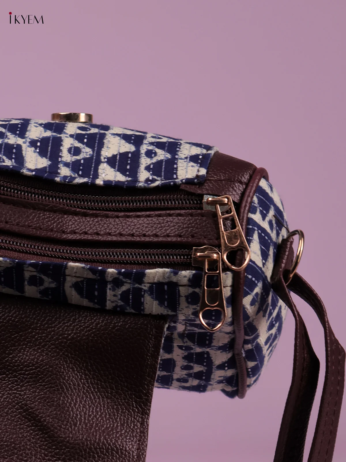 Printed Sling Bag -Blue&Brown-KEG02020 - Image 3