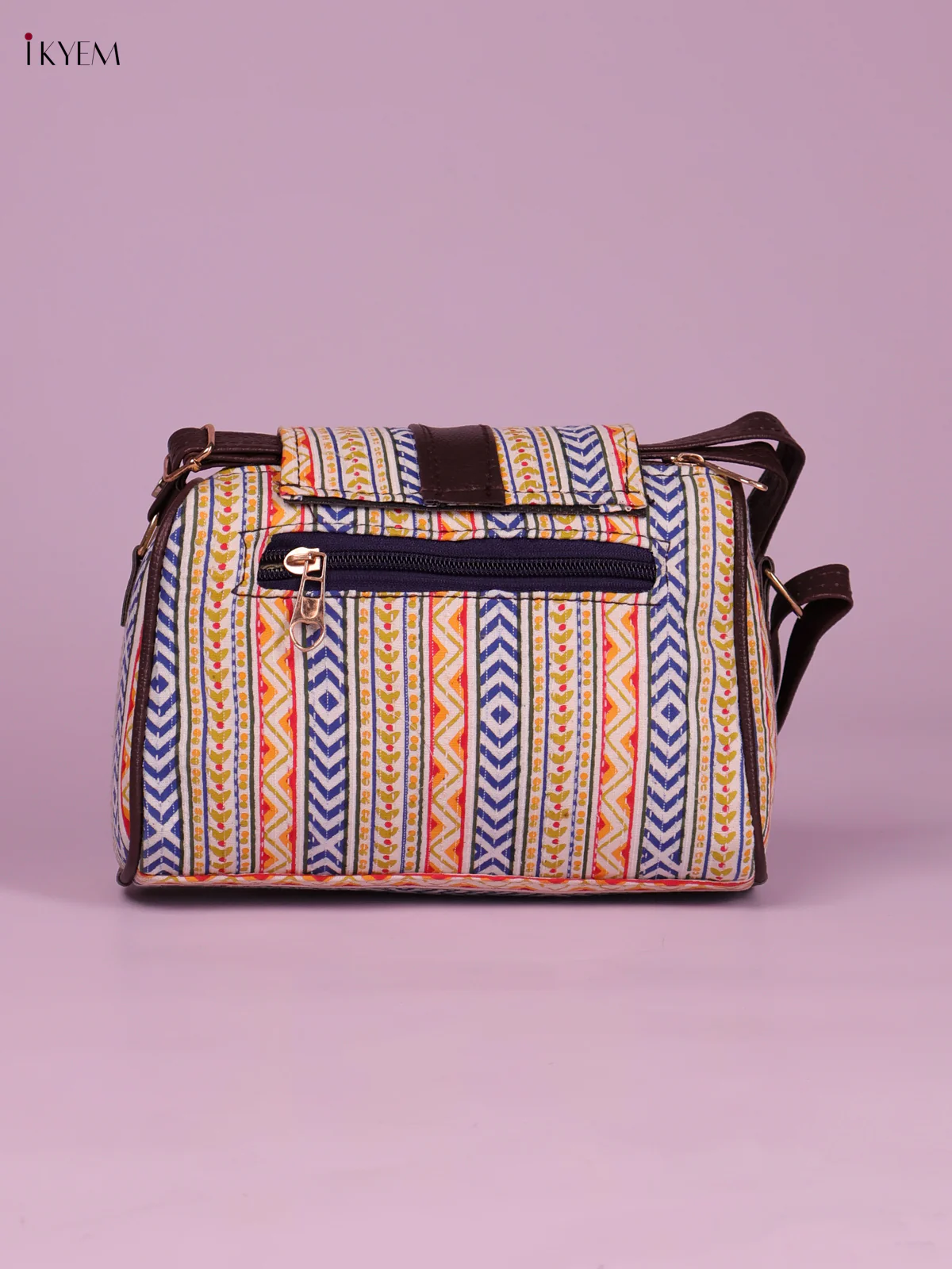 Printed Sling Bag -Cream&Blue-KEG02024 - Image 2