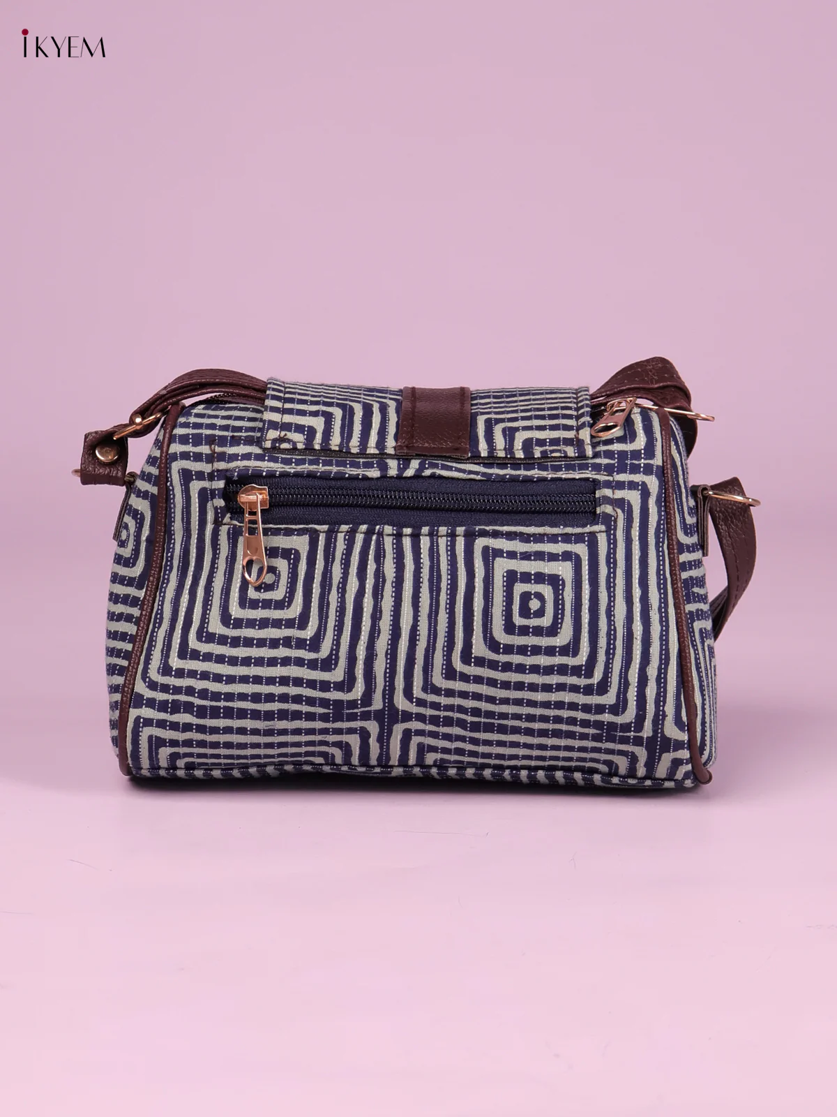 Printed Sling Bag -Blue&Brown-KEG02032 - Image 2