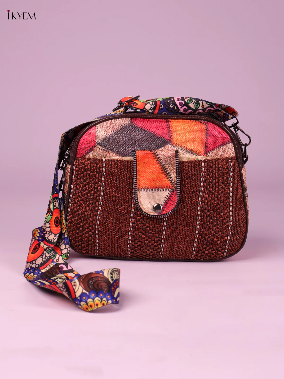 Printed Sling Bag -Maroon-KEG02052