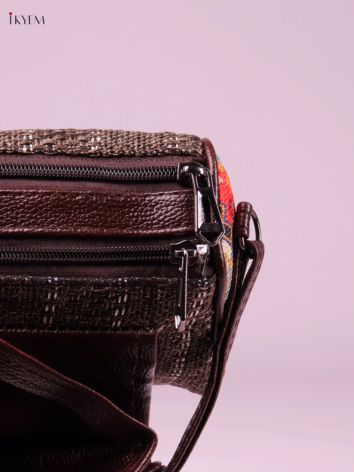 Printed Sling Bag -Brown-KEG02062 - Image 3