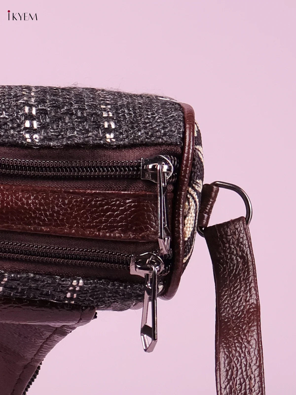 Printed Sling Bag -Black-KEG02066 - Image 3