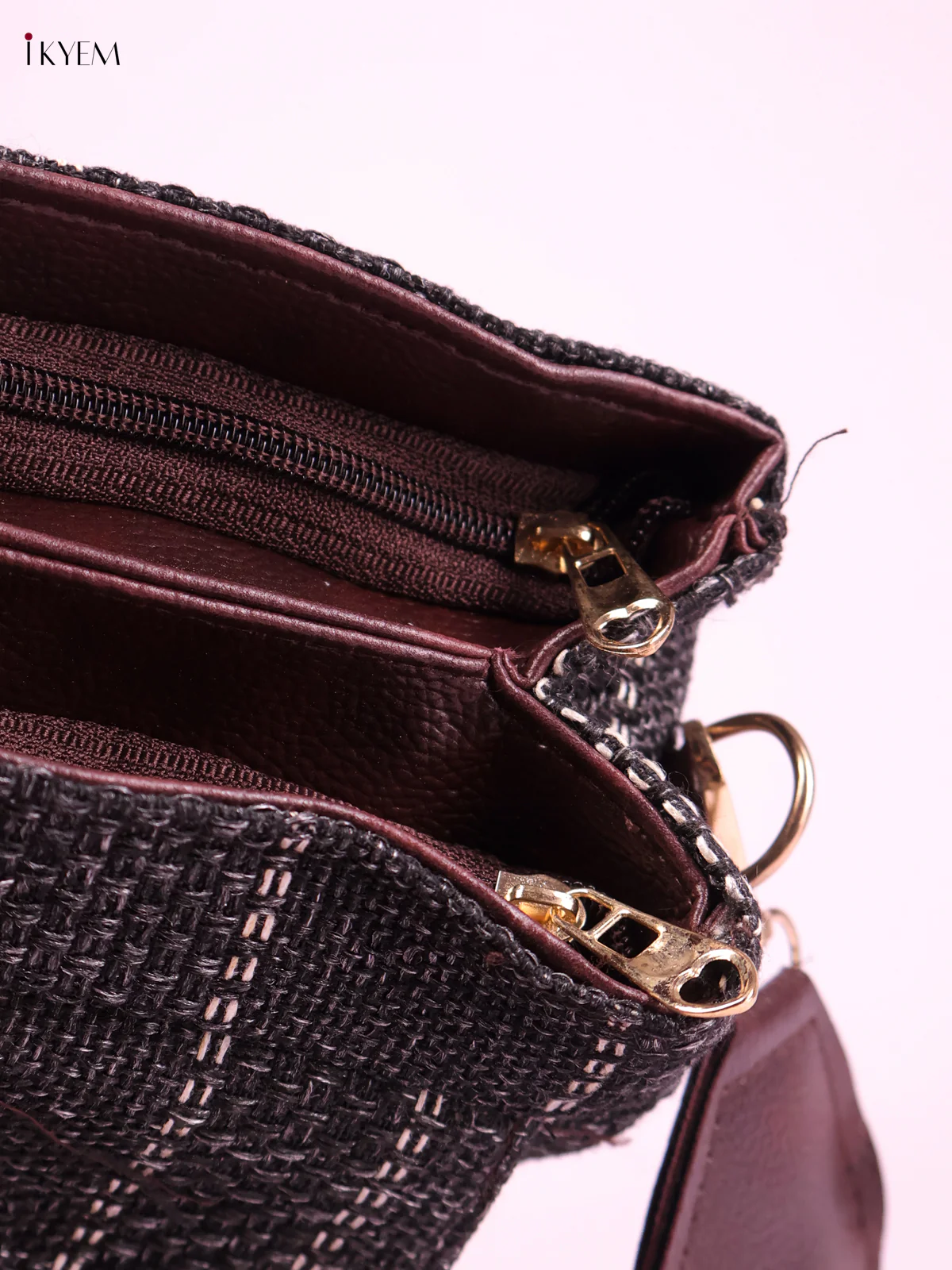 Printed Sling Bag -Grey&Brown-KEG02081 - Image 3