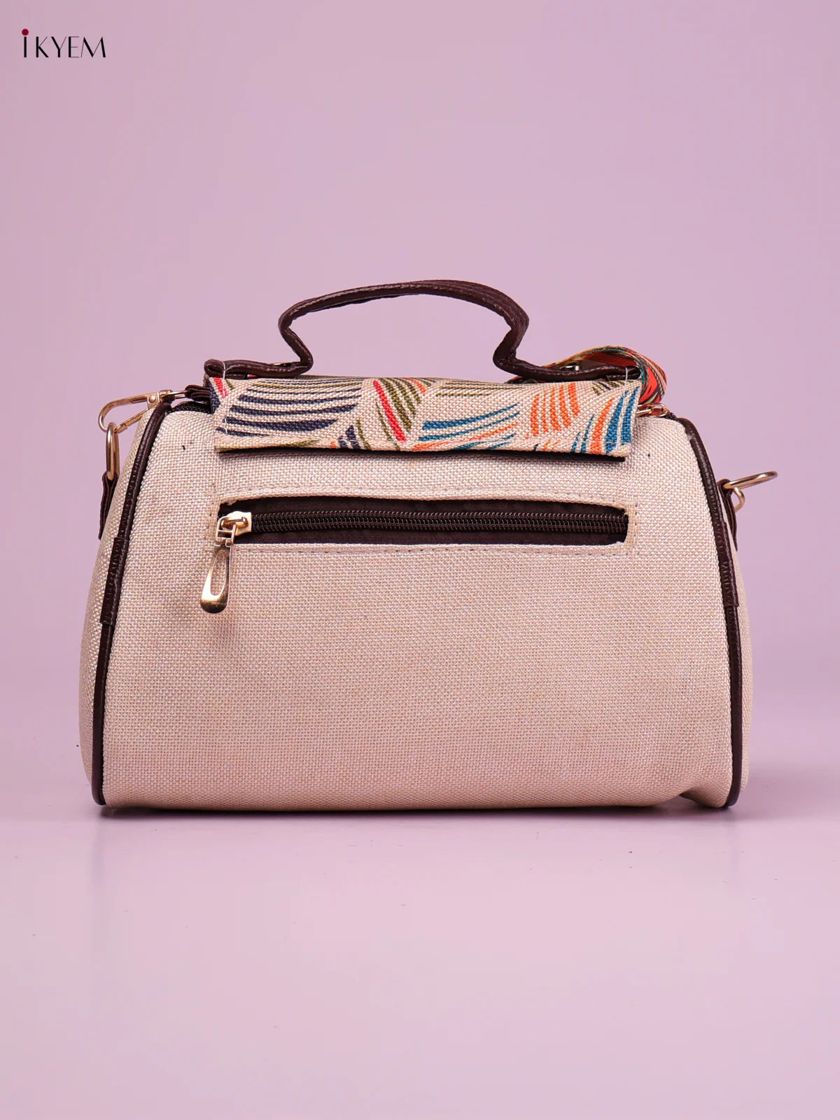 Printed Sling Bag -Cream&Peach-KEG02087 - Image 2