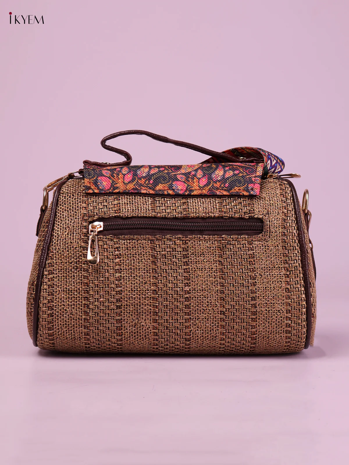 Printed Sling Bag -Brown&Pink-KEG02088 - Image 2