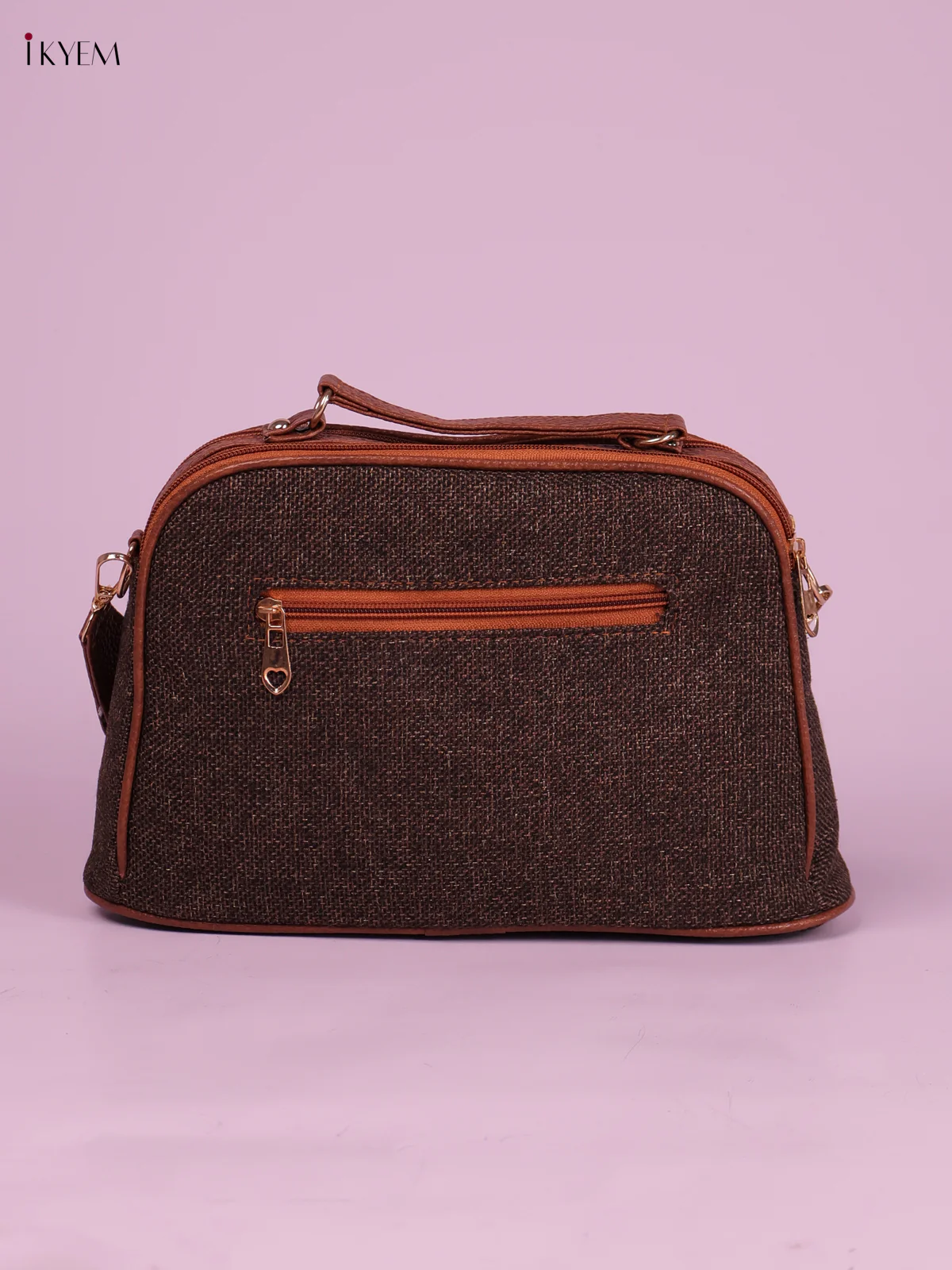 Printed Sling Bag -Brown&Pink-KEG02119 - Image 2