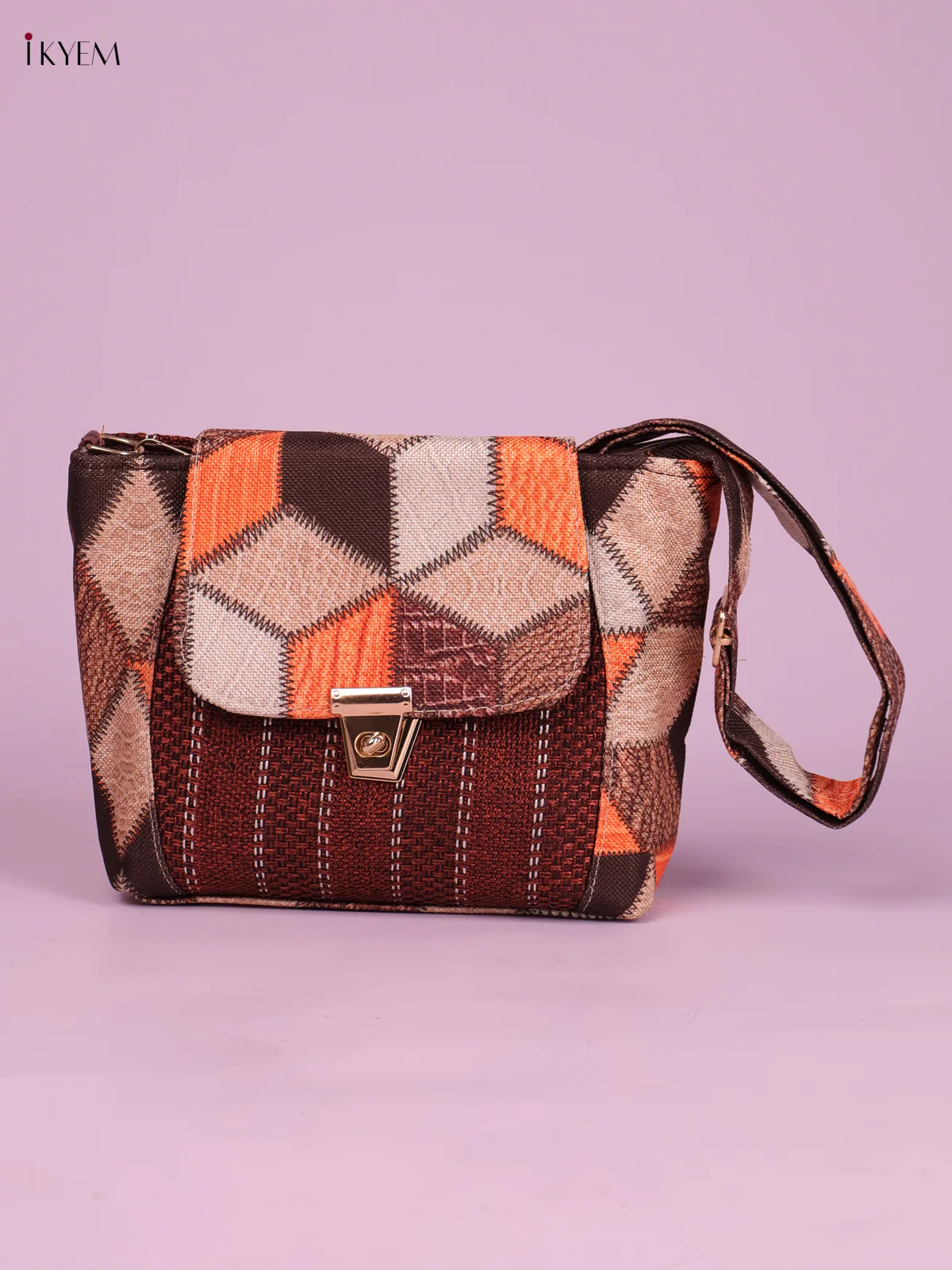 Printed Sling Bag -Maroon-KEG02127
