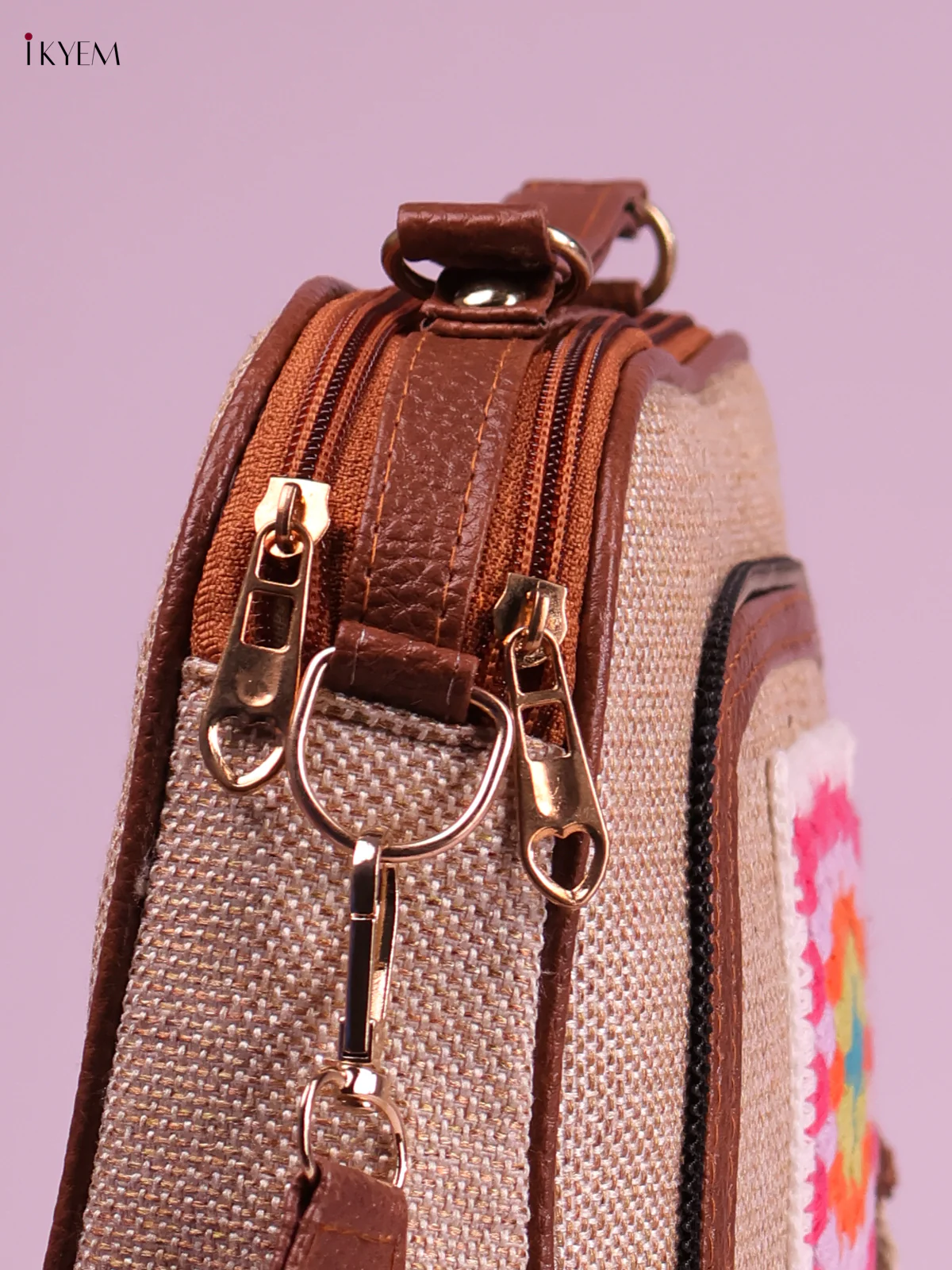 Printed Sling Bag -Peach-KEG02130 - Image 3