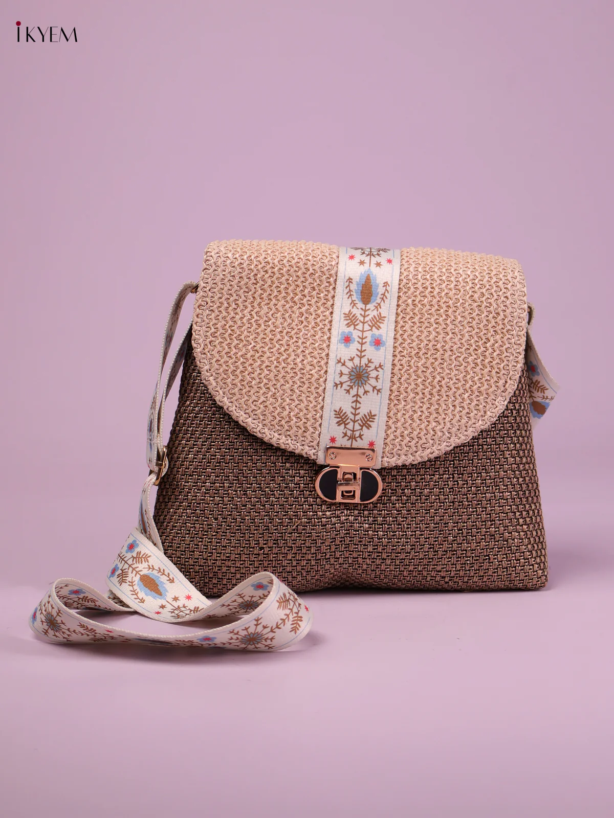 Printed Sling Bag -Sandle&Peach-KEG02150