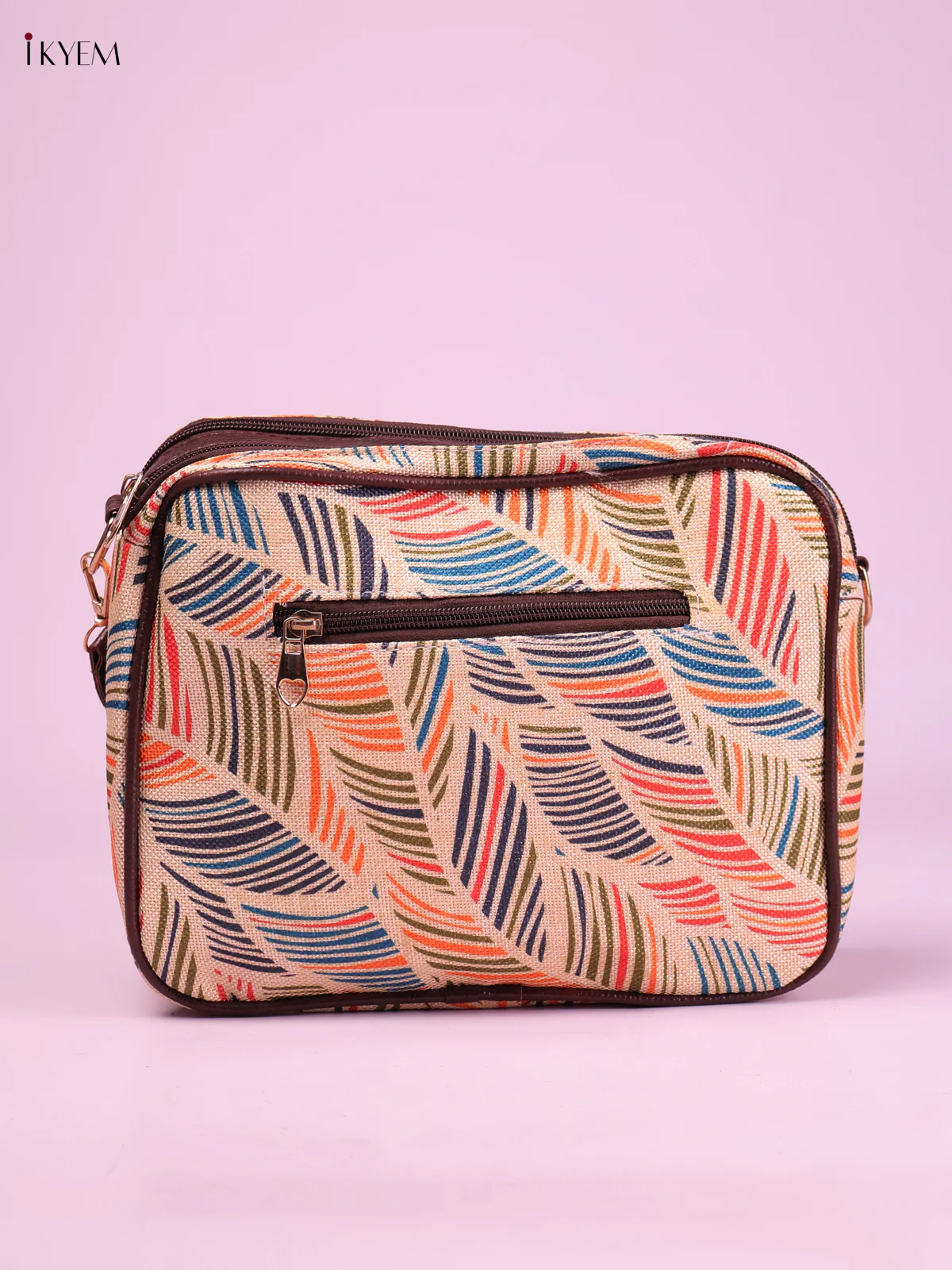 Printed Sling Bag -Peach-KEG02161 - Image 2