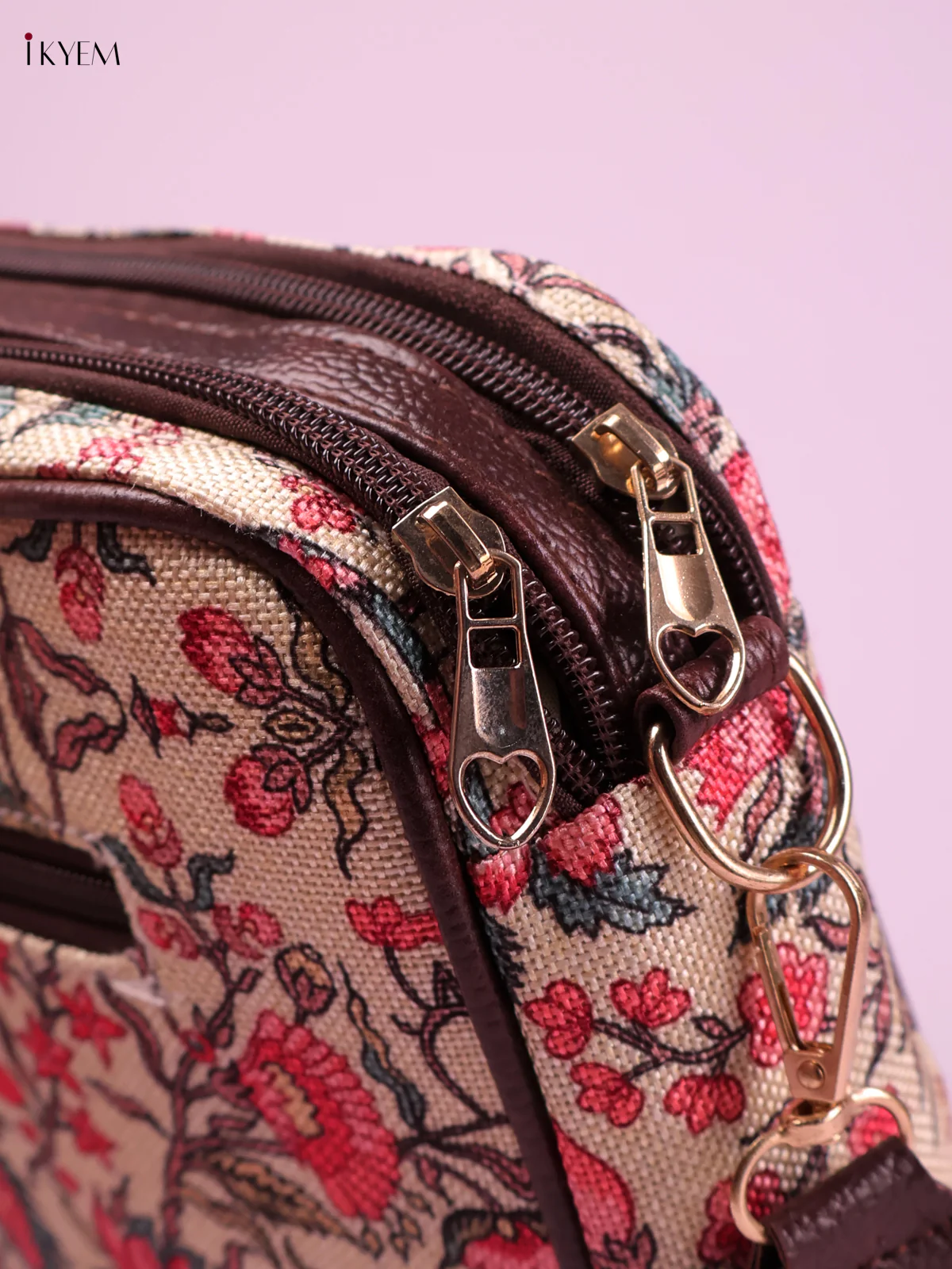 Printed Sling Bag -Peach&Pink-KEG02163 - Image 3