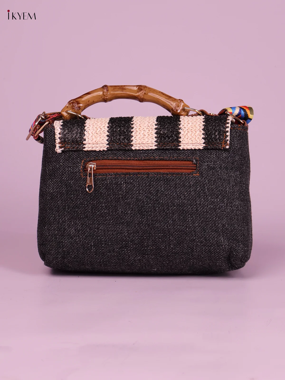 Printed Sling Bag -Black-KEG02169 - Image 2