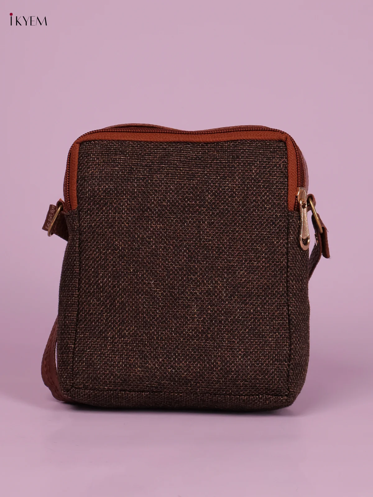 Printed Sling Bag -Brown-KEG02174 - Image 2
