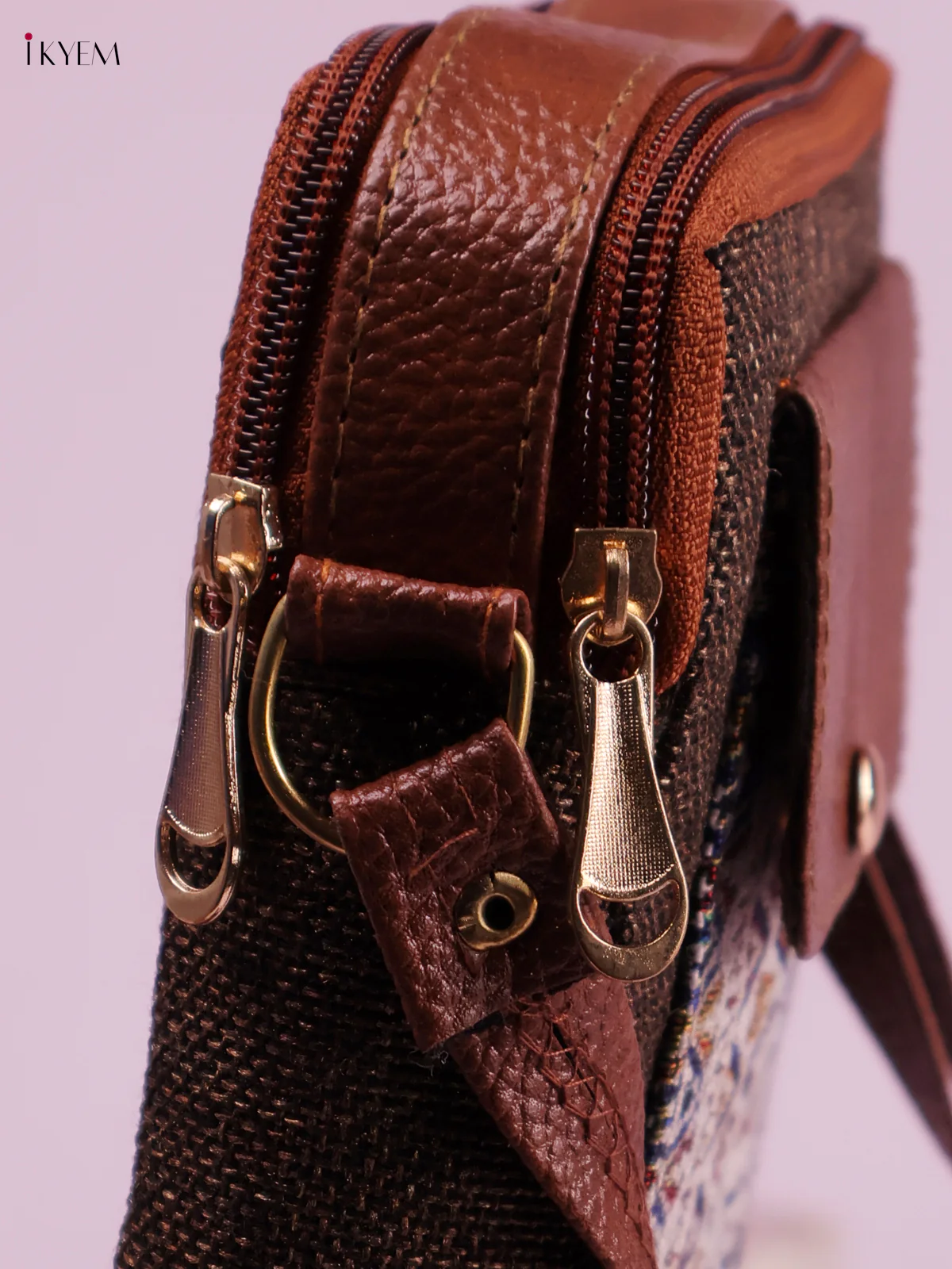 Printed Sling Bag -Brown-KEG02174 - Image 3