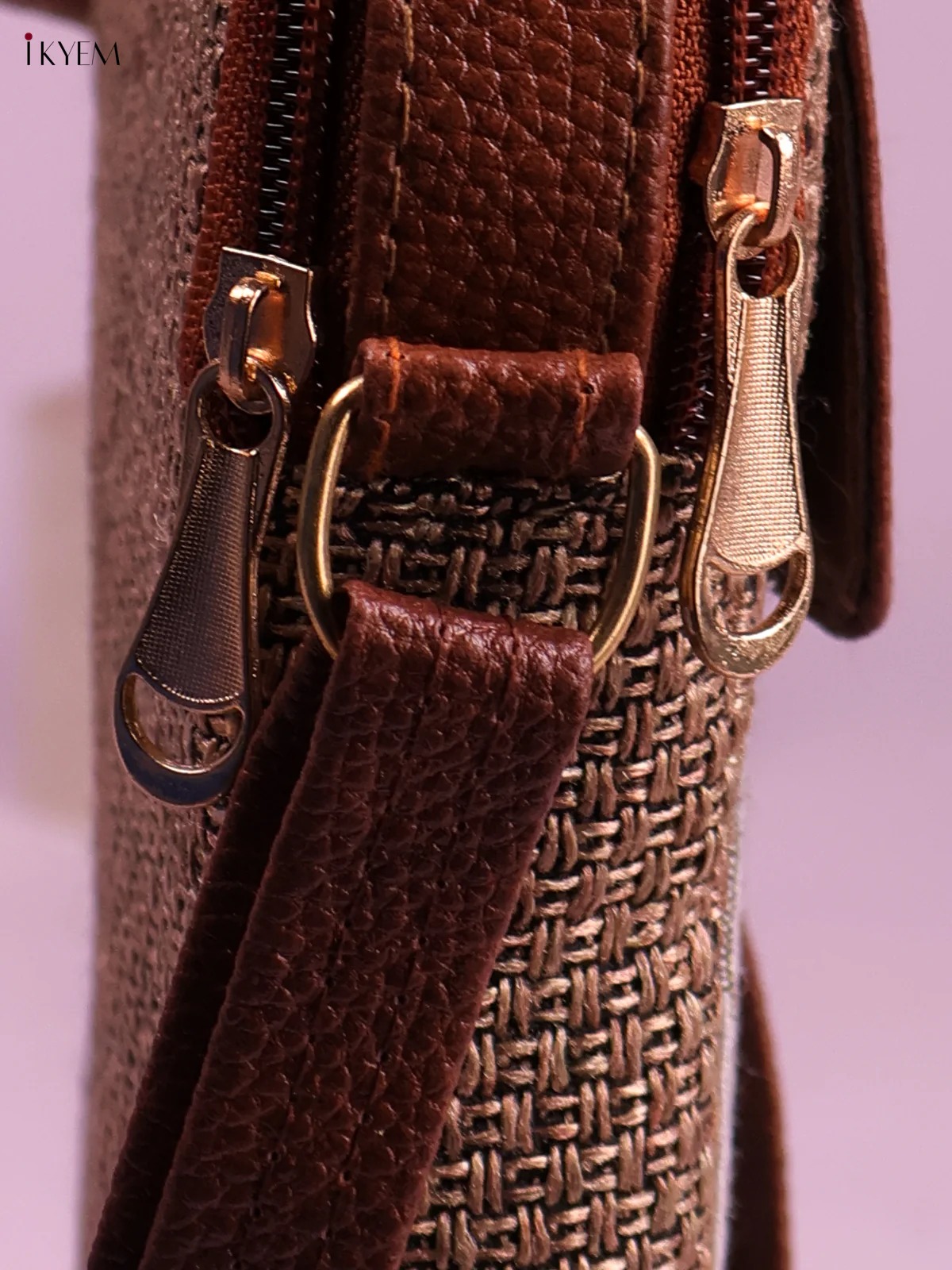 Printed Sling Bag -Brown&White-KEG02175 - Image 3
