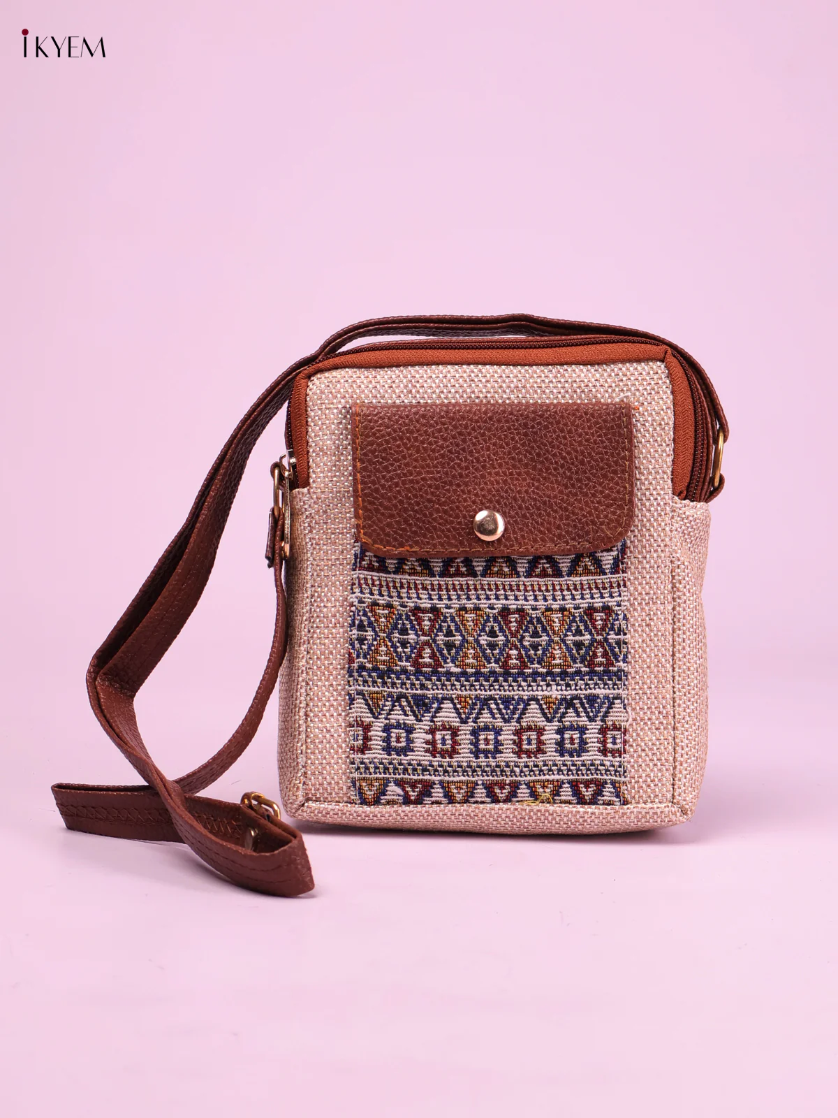 Printed Sling Bag -Peach-KEG02178
