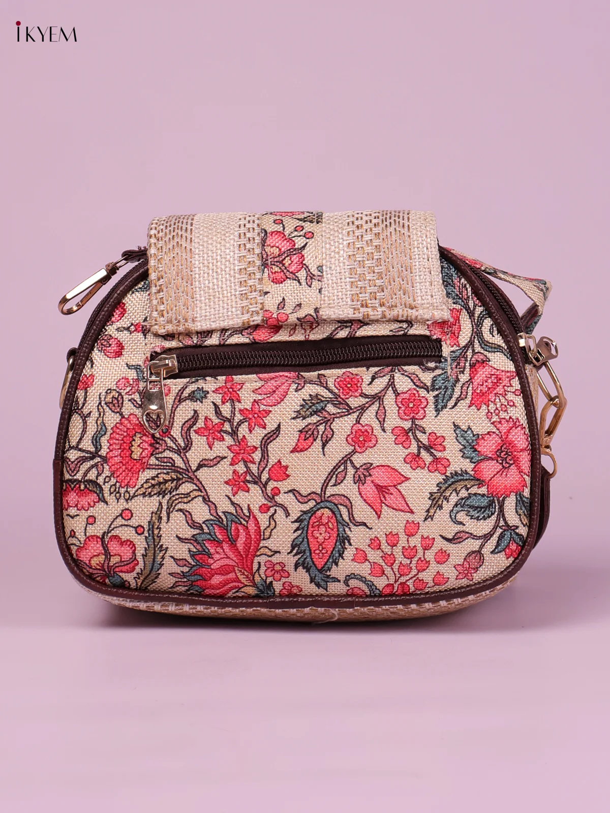 Printed Sling Bag -Peach-KEG02189 - Image 2