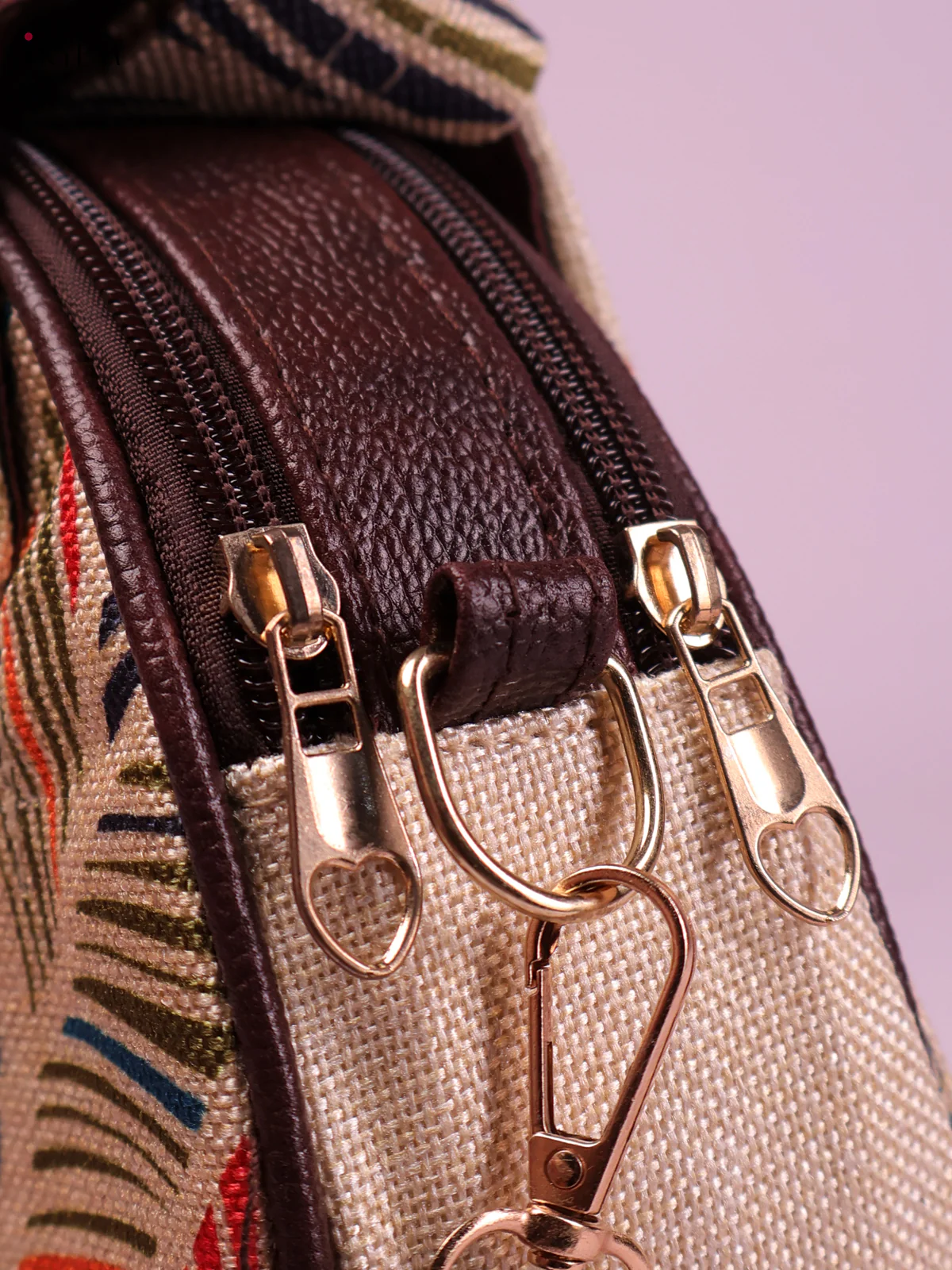 Printed Sling Bag -Cream-KEG02190 - Image 3