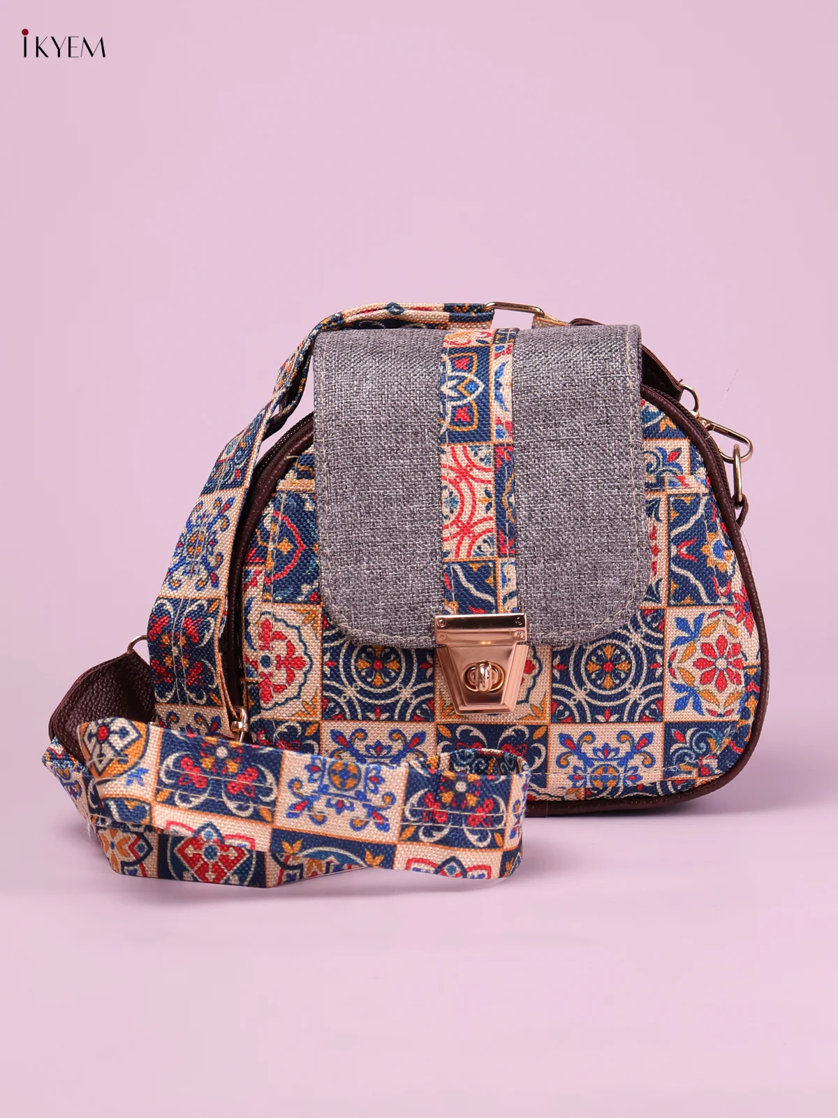 Printed Sling Bag -Multicolor-KEG02192