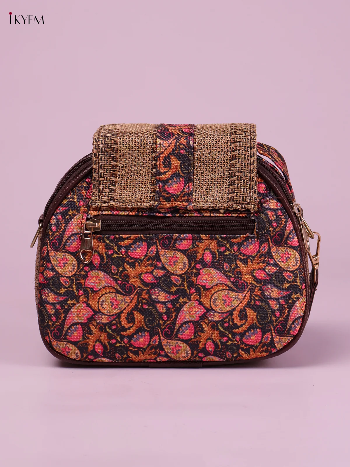 Printed Sling Bag -Brown&Pink-KEG02194 - Image 2