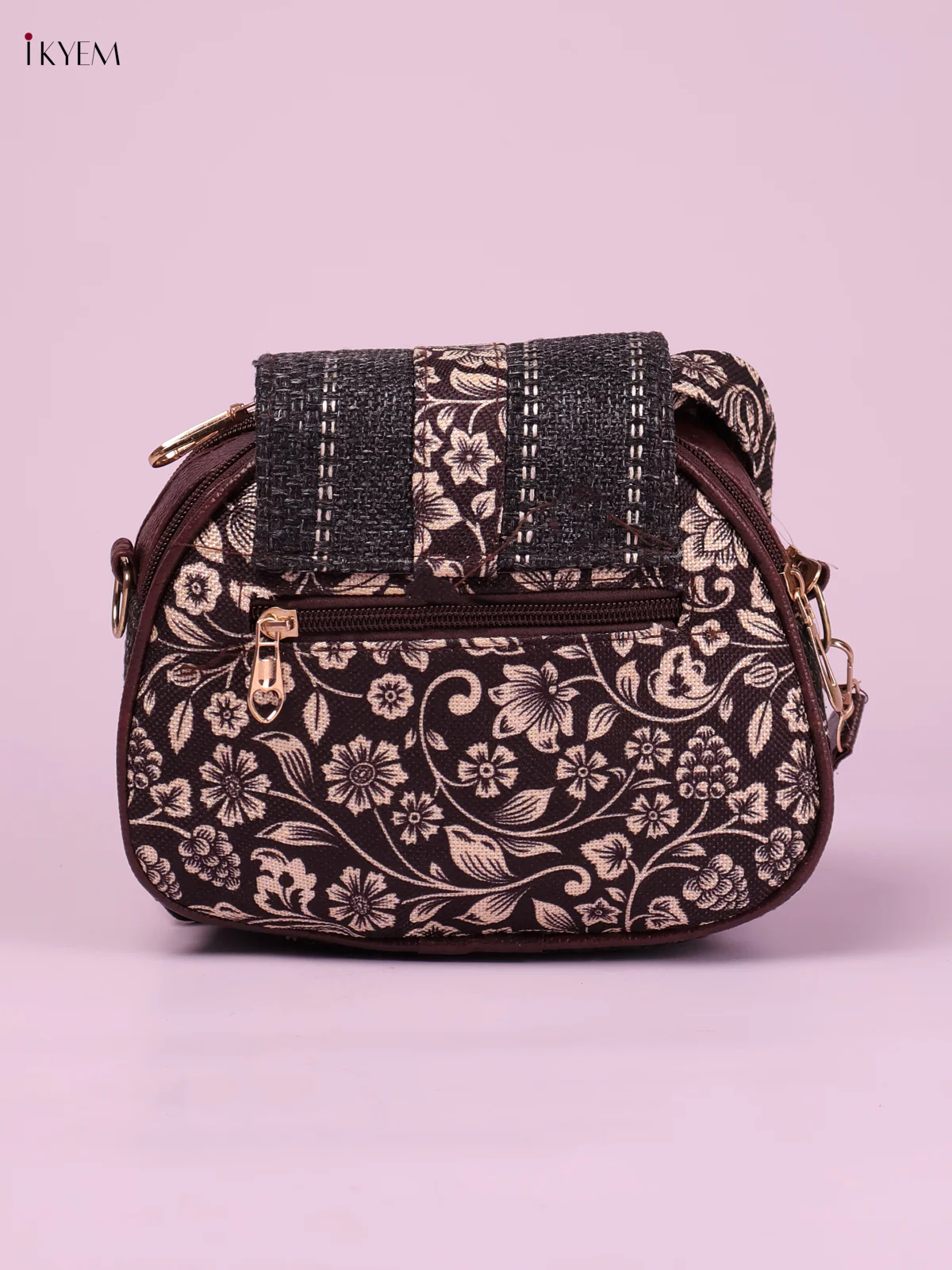 Printed Sling Bag -Black-KEG02195 - Image 2