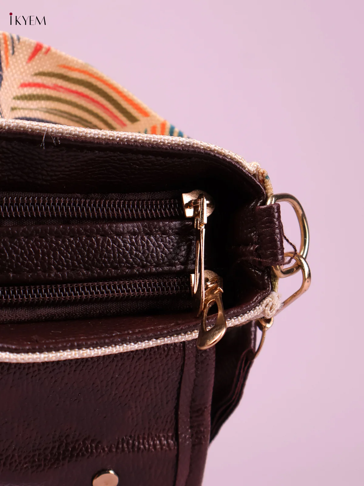 Printed Sling Bag -Cream&Peach-KEG02199 - Image 3