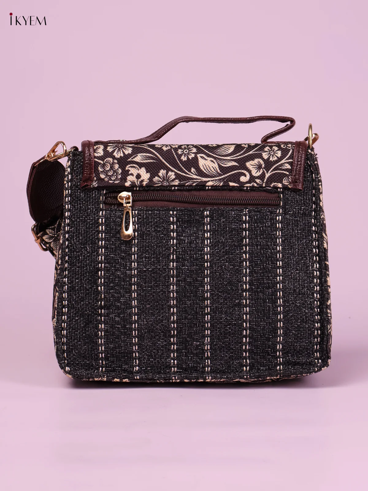 Printed Sling Bag -Black-KEG02201 - Image 2