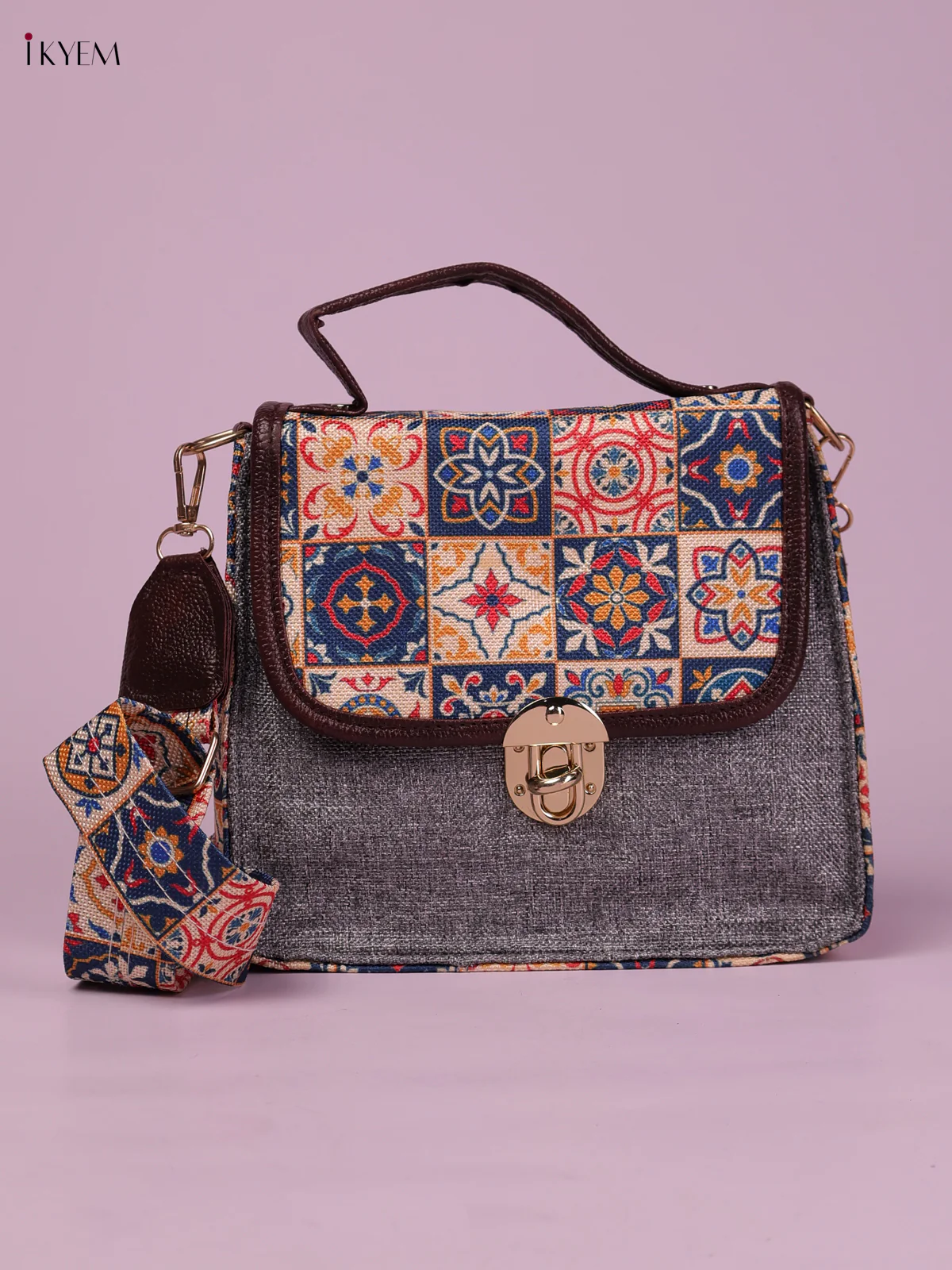 Printed Sling Bag -Multicolor-KEG02203