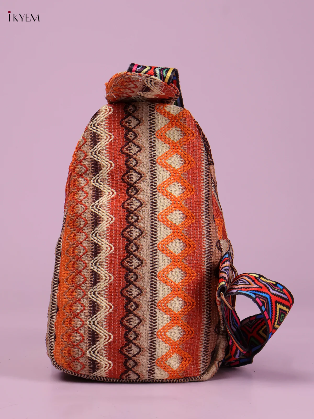 Printed Sling Bag -Orange-KEG02222 - Image 3