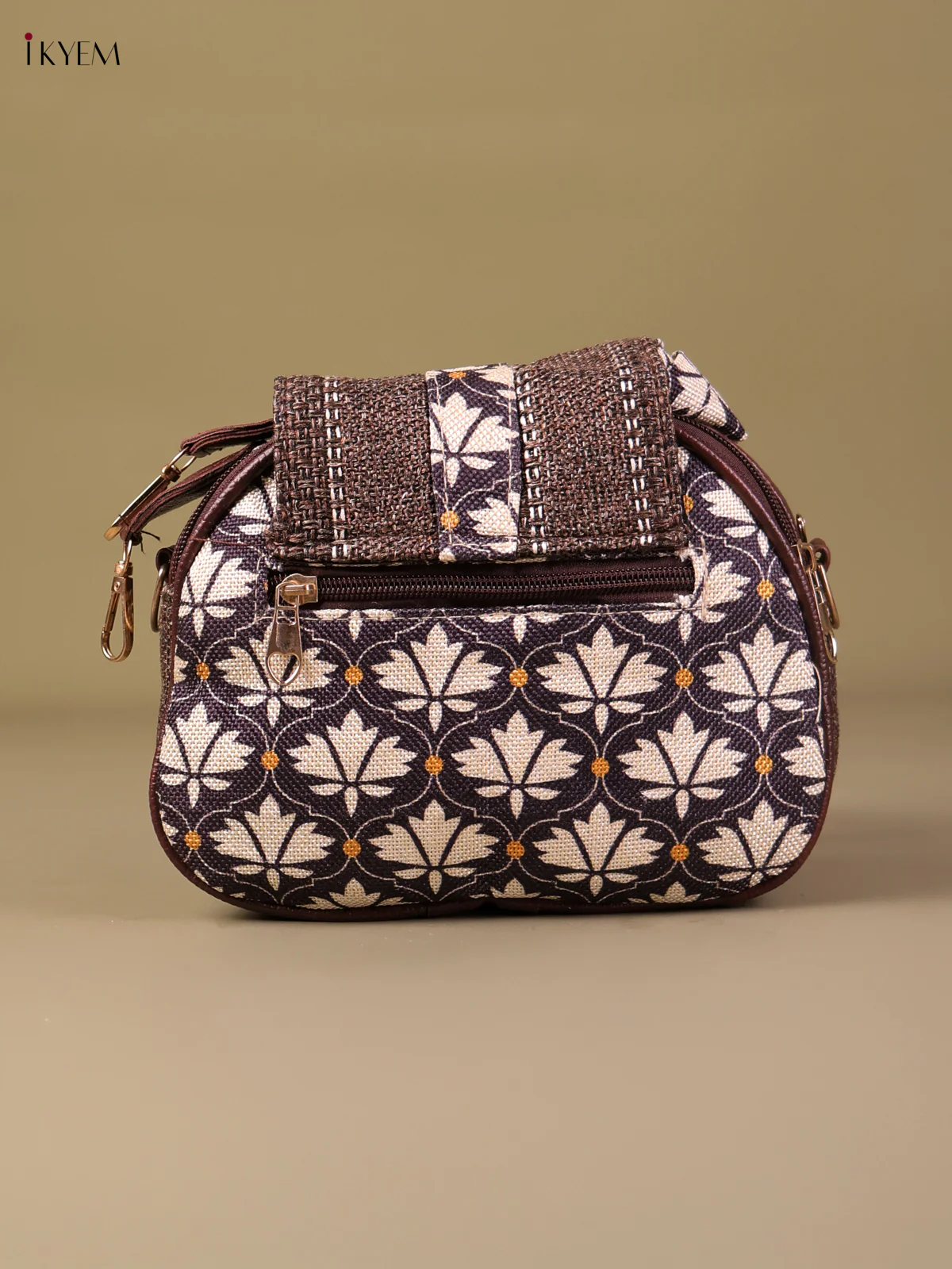 Printed Sling Bag -Cream& Blue-KEG04044 - Image 2