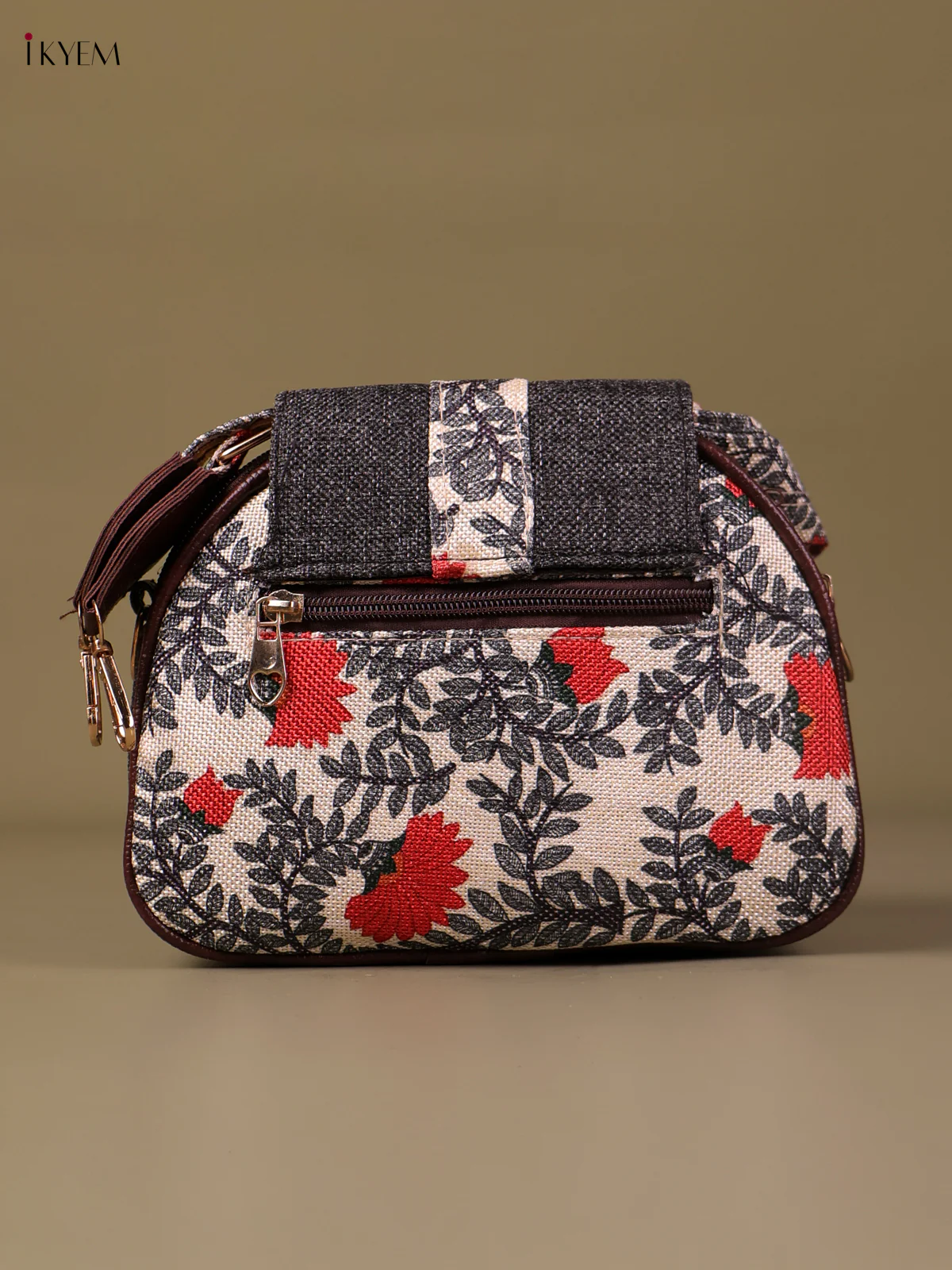 Printed Sling Bag-Cream& Grey-KEG04045 - Image 2