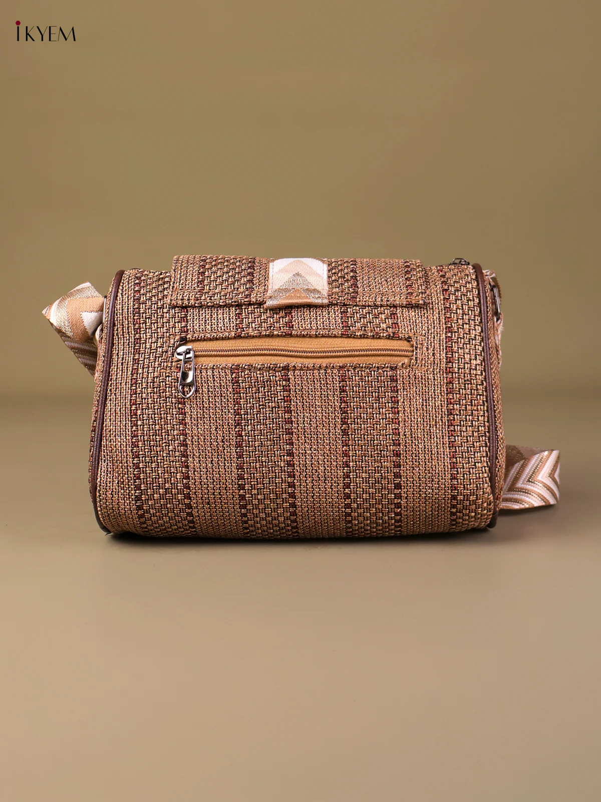 Printed Sling Bag- Light Brown-KEG04046 - Image 2