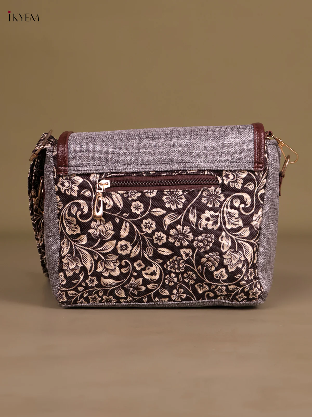 Printed Sling Bag - Ash & Black-KEG04061 - Image 2