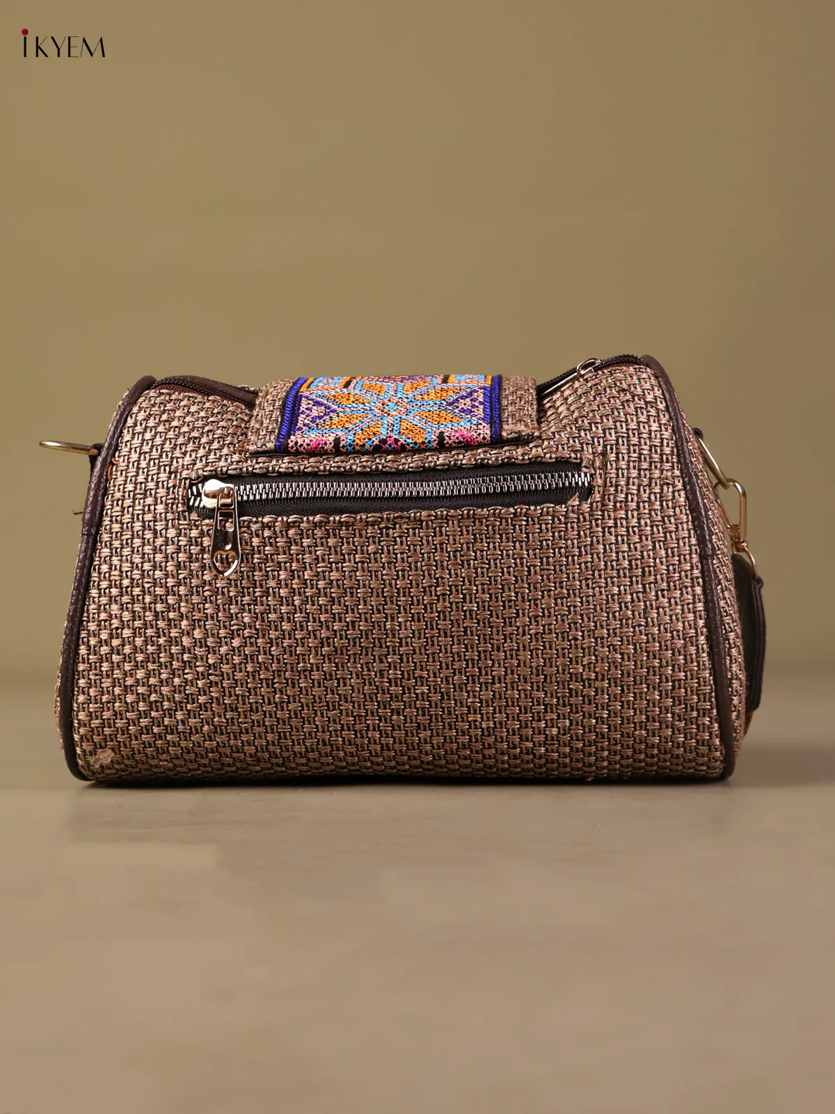 Plain Sling Bag - Light Brown & Orange-KEG04090 - Image 2