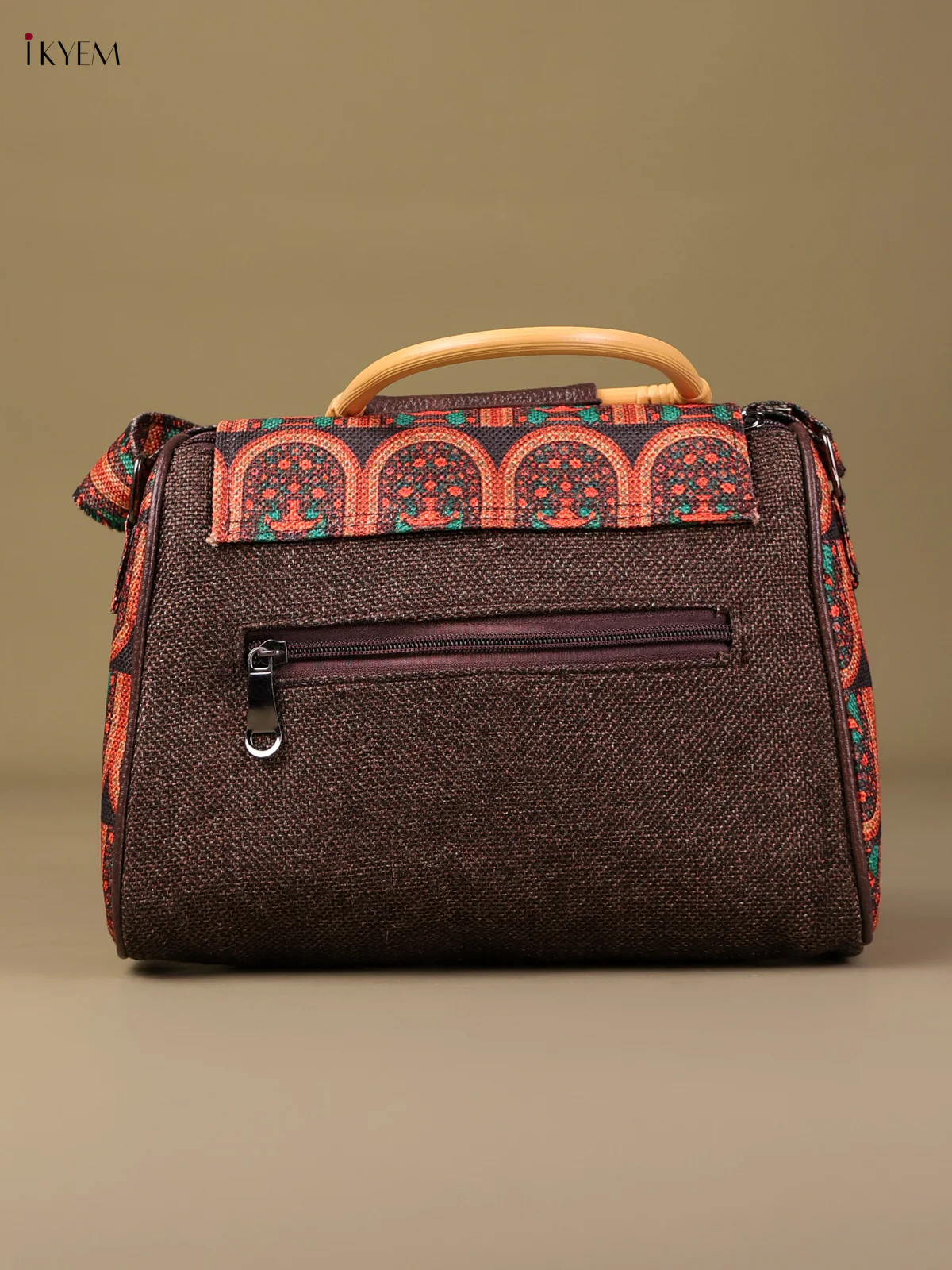 Printed Sling Bag - Brown & Orange-KEG04098 - Image 2