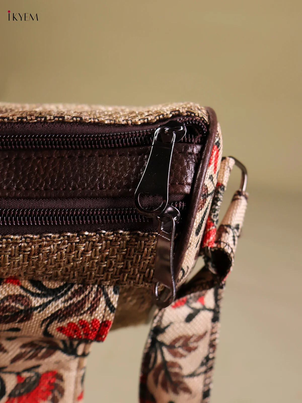Printed Sling Bag - Light Brown & Orange-KEG04100 - Image 3