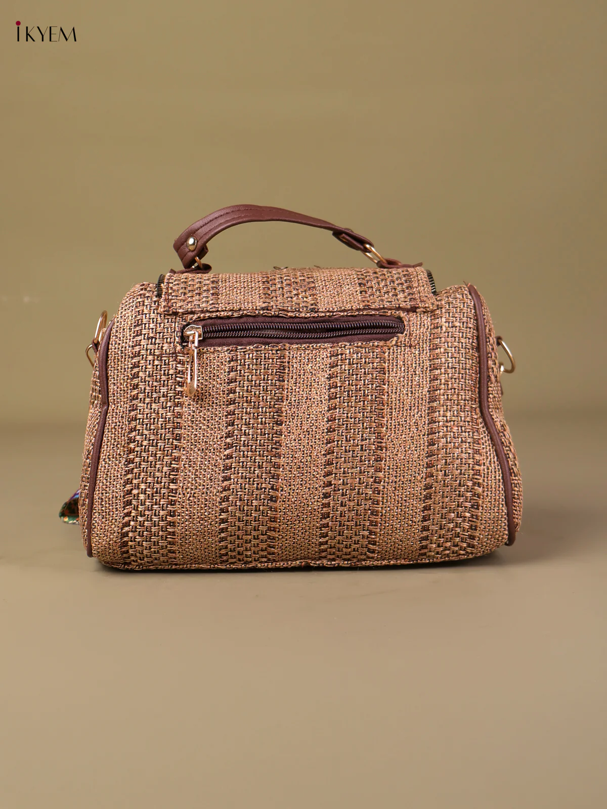 Plain Sling Bag - Light Brown-KEG04103 - Image 2