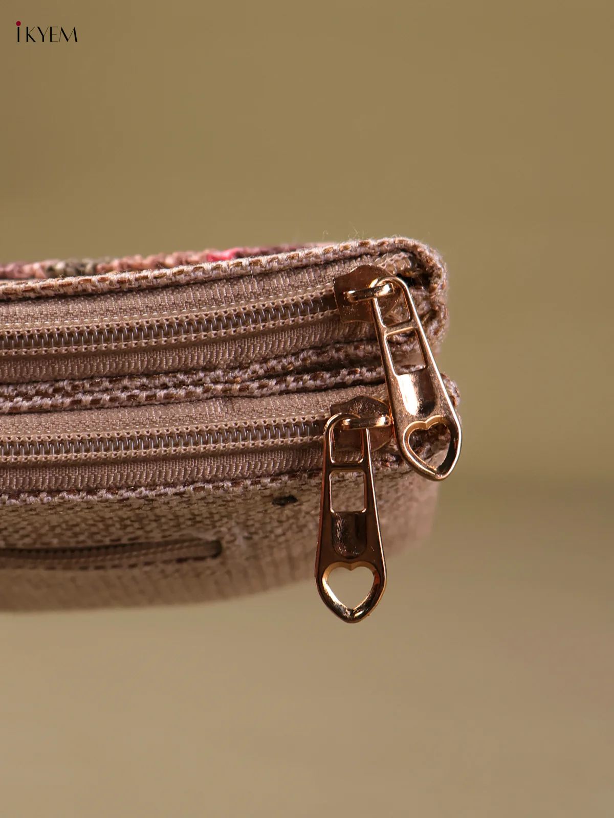 Jute Woven Zip Purse- Sandal&Multi Color-KEG04118 - Image 3
