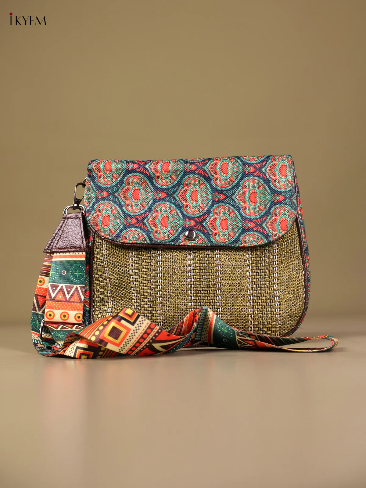 Printed Sling Bag - Maroon-KEG04164